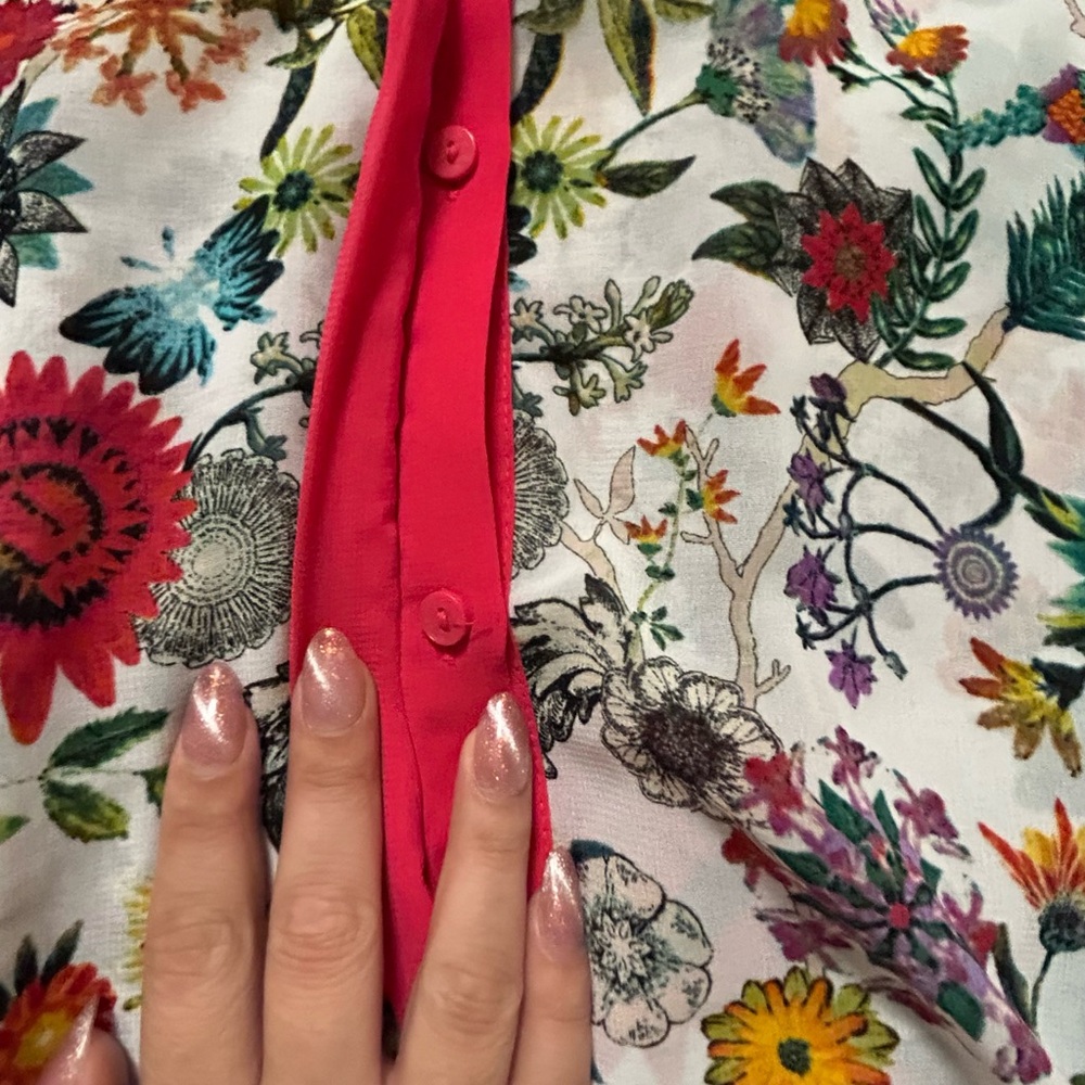 Nicole Miller Floral Sleeveless Top - Multicolor - Picture 2 of 3